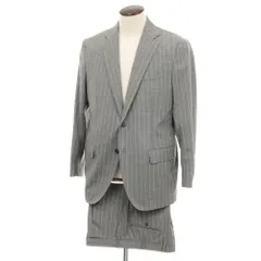 【中古】デペトリロ DE PETRILLO ウール ストライプ 3つボタンスーツ ライトグレー【サイズ52 Drop7】【メンズ】のサムネイル