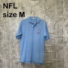 【T-1854】NFL オフィシャル M ポロシャツ ライトブルー 水色 ロゴ刺繍 アメフト USA古着 スポーツ アメカジ 半袖のサムネイル