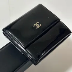 CHANEL シャネル ココマーク 二つ折り 財布 パテント シルバー金具 ブラックのサムネイル