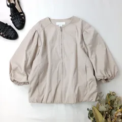 ZARA ザラ バルーンボンバー ノーカラージャケット ベージュ /26Nのサムネイル
