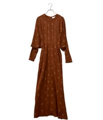 美品 マメクロゴウチ 長袖 ペイズリージャガードクラシックドレス MM21PFDR708 レディース SIZE 1 (S) Mame Kurogouchi