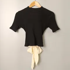 エブリス EVRIS BACK RIBBON リブTOPS【F】ブラック系(黒系)のサムネイル