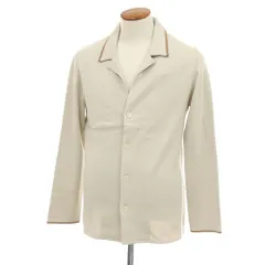 【新品】ラルディーニ LARDINI コットン オープンカラー カーディガン サンドベージュxブラウン【サイズM】【メンズ】のサムネイル