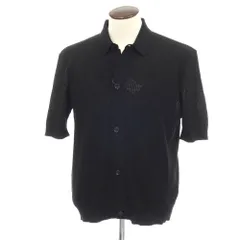 【新品】ラルディーニ LARDINI コットン 襟付き 半袖 カーディガン ブラック【サイズXL】【メンズ】のサムネイル