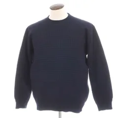 【中古】エストネーション ESTNATION ポリエステルコットンナイロン クルーネック プルオーバーニット ネイビー【サイズL】【メンズ】のサムネイル