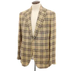 【中古】デペトリロ DE PETRILLO リネンナイロン チェック 3B テーラードジャケット ベージュxグリーン【サイズ50】【メンズ】のサムネイル