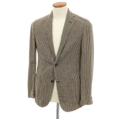 【中古】バルバ BARBA CAMICIA ウールシルクナイロンリネン チェック 2B カジュアルジャケット ブラウン【サイズ46】【メンズ】のサムネイル
