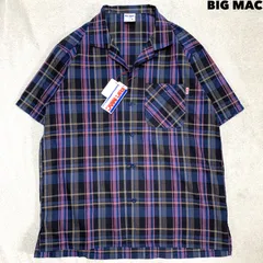 BIG MAC Open Collar Work Shirt S/S "Madras Check" 新品タグ付 オープンカラーシャツ 開襟シャツ ワークシャツ マドラスチェック ショートスリーブ 半袖 Mサイズ パープル 紫系 ビッグマックのサムネイル