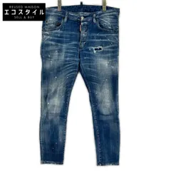 DSQUARED2　ディースクエアード　S74LB1642 インディゴ ダメージ加工 SKATER JEAN/スケータージーン ペイントデニムパンツ　48のサムネイル