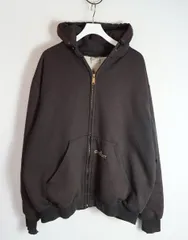 00s Carhartt カーハート Thermal-Lined Zip-Front Hooded Sweatshirt 裏サーマルジップアップ パーカー ビンテージ K129 BLK 2298Q★2のサムネイル