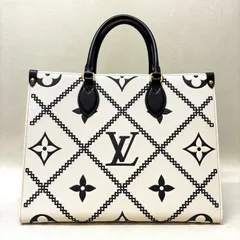 LOUIS VUITTON ルイヴィトン オンザゴーMM モノグラム アンプラント クレーム×ブラック M46016 トートバッグ レザーのサムネイル