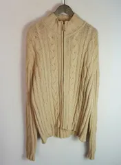 00s BURBERRY LONDON バーバリー ロンドン ケーブル編み ニット ジャケット イタリア製 ベージュ サイズ L ビンテージ 2303Q★2のサムネイル