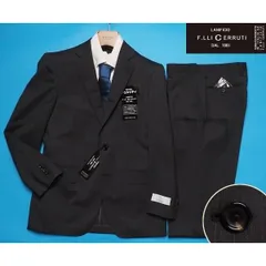 新品10.8万円 大手百貨店扱い 春夏『CERRUTI チェルッティ イタリア製生地』ウール100% チェック柄 スーツA8灰(C) 1514271のサムネイル
