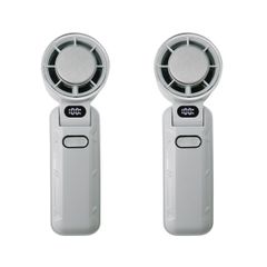 Seena 冷却プレート付 リン酸鉄バッテリー ハンディファン 2個セット グレー×グレー　全国送料無料※一部除く