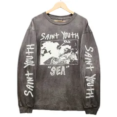 SAINT MICHAEL セントマイケル ×WIND AND SEA コラボ SM-A21-0000-061 加工 ロング Tシャツ コットン ブラック サイズXL 正規品 / 55512のサムネイル