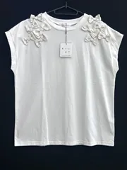 【ME059】未使用 タグ付き Couture Brooch クチュールブローチ メニーリボンフレンチ袖Tシャツ Lサイズ bのサムネイル