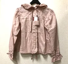 D965 PINKHOUSE ピンクハウス ピコフリル ピンタック フード ブラウス タグ付 ピンク 266825276のサムネイル