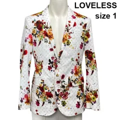 ◆ ラブレス LOVELESS テーラードジャケット 長袖 テーラーカラー フラワープリント 白 マルチカラー 1 S メンズ S6I377のサムネイル