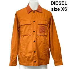 ◆ ディーゼル DIESEL ミリタリージャケット シャツ 長袖 レギュラーカラー 異素材ミックス 胸ポケット オレンジ XS S～M メンズ S6I376のサムネイル