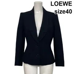 ●◆ ロエベ LOEWE テーラードジャケット ブレザー 長袖 シングルブレスト ペプラム調 黒 ブラック ウール混 40 L 11号 レディース S6I373のサムネイル