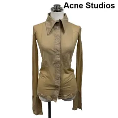 ◆ アクネストゥディオズ Acne Studios ブラウス 長袖 ダガーカラー 透け感 異素材 ロングスリーブ タイト S 7号 レディース S6I396のサムネイル