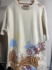 ENYCE エニーチェ 和柄 波柄 ビッグプリント 半袖Tシャツ XXL オーバーサイズ ホワイト Y2Kのサムネイル