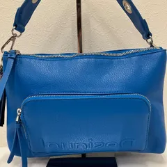 6720　Desigual　デシグアル　トートバッグ　ハンドバッグ　クラッチバッグ　ブルー　レザー　レディースのサムネイル