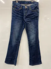 P280⚫︎AFRICA TARO⚫︎アフリカ　タロウ⚫︎デニムパンツ⚫︎フレア⚫︎ローライズ⚫︎綿混⚫︎レディース⚫︎size 28⚫︎青のサムネイル