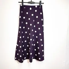 Sugar spoon シュガースプーン スカート ドット柄 水玉 マーメイド フレア ロング パープル Fサイズ ◎_□〇☆のサムネイル