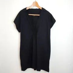 BUONA GIORNATA ボナジョルナータ シャツワンピース 襟付き 半袖 チュニック 開襟シャツ ネイビー 7サイズ ◎、□〇☆のサムネイル
