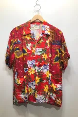 経堂) ナナナナサーカ 77circa リメイクアロハ 半袖 シャツ レッド メンズ 傷有特価のサムネイル