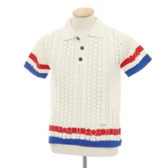 【新品】ディースクエアード DSQUARED2 コットン 透かし編み 半袖 ポロニット オフホワイト【サイズXS】【メンズ】のサムネイル