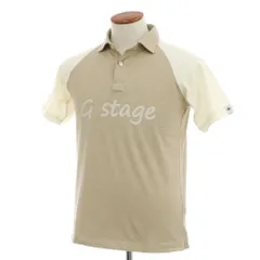 【中古】【未使用】ジーステージ g-stage ストレッチ ポリエステルレーヨン 鹿の子 半袖ポロシャツ ベージュxアイボリー【サイズ46】【メンズ】のサムネイル