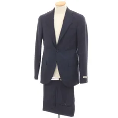 【新品】カナーリ CANALI ウール チェック 3つボタンスーツ ネイビー【サイズ44】【メンズ】のサムネイル