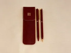 Givenchy ジバンシー Gロゴ シャープペンシル ボールペン セット ワインレッド ゴールド プラスチック レディース 2本 ケース付のサムネイル