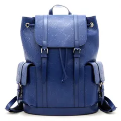 GUCCI グッチ GGエンボス ラージバックパック 625770 リュック・デイパック レザー ブルー メンズ【中古】473のサムネイル