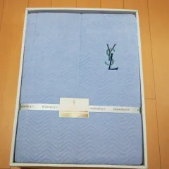 イヴサンローラン キルトケット ブルー YSL刺繍 寝具 140×190cmのサムネイル