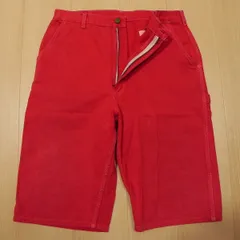 ^415★ オシュコシュ ハーフパンツ ペインターパンツ W33 赤 42タロン OSHKOSH B'GOSH 裾上げ ワークパンツ 古着のサムネイル