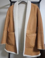 美品 180万LoroPianaセーブルファーカシミアレザーベルトダッフル 