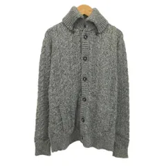 メンズビギ MEN'S BIGI ケーブルニットカーディガン 04 グレー 黒 ブラック ショールカラー 長袖 トップス /YU ■GY08のサムネイル