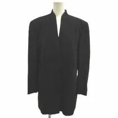 エスカーダ ESCADA ロングジャケット 上着 ウール 38 黒 ブラック ノーカラー 長袖 無地 /NP ■ECC007のサムネイル