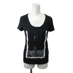 エンポリオアルマーニ EMPORIO ARMANI 半袖Tシャツ  トップス 38 黒 ブラック 白 ホワイト プリント 半袖 ラウンドネック /SH ■ECA007のサムネイル