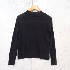 Aunt Maries アントマリーズ タートルネック クルーネック シアートップス ワッシャー レイヤード ブラック Fサイズ ◎_〇□のサムネイル