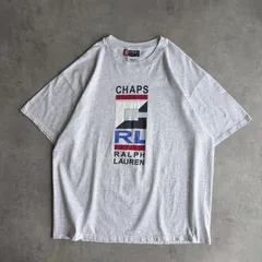 90s CHAPS Ralph Lauren ロゴ Tシャツ Hanes BEEFY-T XL メキシコ製 USA生地 グレー チャップス ラルフローレン 古着のサムネイル