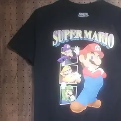 SUPER MARIO スーパーマリオ　４キャラクター　プリントTシャツ　サイズＭのサムネイル