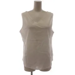 自由区 オンワード樫山 19SS COTTON TEREKO タンクトップ 44 白 ホワイト Vネック リブ /RRのサムネイル