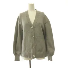 アディアム ADEAM Jill Cardigan カーディガン ストライプ 切替 レース 長袖 Vネック グレー 44792 /HS ■OSのサムネイル