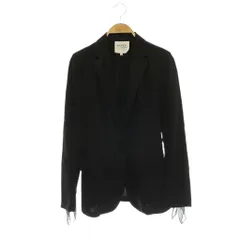 ランバンオンブルー LANVIN en Bleu スモーキングジャケット テーラードジャケット 1B ストレッチ 36 黒 ブラック /HS ■OSのサムネイル