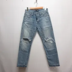 ゴア goa ダメージ加工 クラッシュ デニム パンツ ジーンズ 1 ブルー ボタンフライのサムネイル