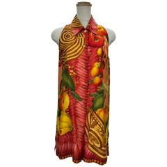 グッチ GUCCI ボタニカル柄シルクノースリーブワンピース オレンジ シルク レディース ワンピースのサムネイル
